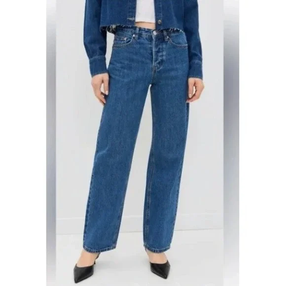 PARKE Classic Straight Jeans Womens Size 26 Medium Wash Denim Casual vtg 90s EUC - Picture 3 of 8